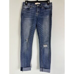 Ditto's Cropped Distressed Medium Wash Mid-Rise Ankle Length Jeans Women's 27